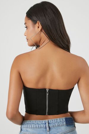 BLACK Hook-and-Eye Cropped Tube Top, image 3