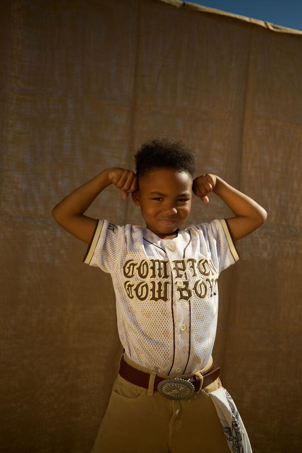 WHITE/MULTI Kids Compton Cowboys Jersey (Girls + Boys), image 1