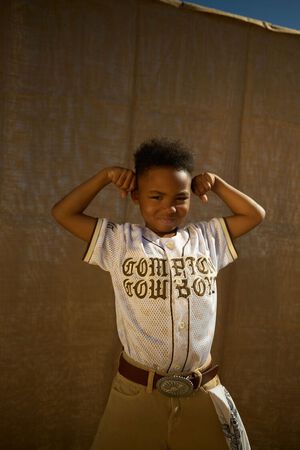 WHITE/MULTI Kids Compton Cowboys Jersey (Girls + Boys), image 1
