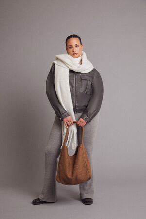 GREY Plus Size Ribbed Flare Pants, image 1