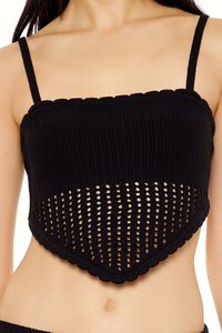 BLACK Cropped Crochet Cami, image 3