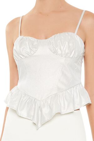 EGRET Glitter Satin V-Hem Bustier Cami, image 3