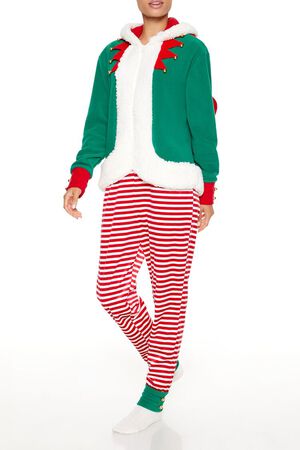 RED/MULTI Hooded Elf Pajama Jumpsuit, image 3