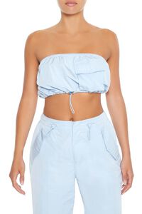 SKY BLUE Cargo Tube Crop Top, image 1
