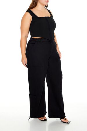 BLACK Plus Size Carpenter Joggers, image 3