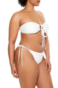 WHITE Plus Size String Bikini Bottoms, image 4