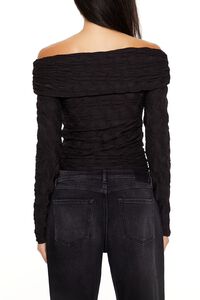BLACK Textured Off-the-Shoulder Top, image 5