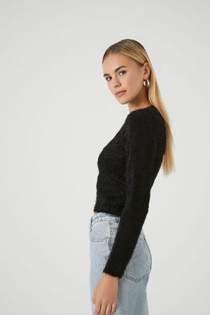 BLACK Fuzzy Cami & Bolero Set, image 2