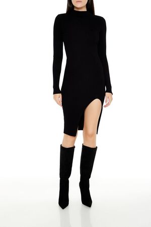 WALNUT Ribbed Knit Midi Sweater Dress, image 2