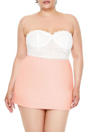 MAUVE Plus Size Twill Mini Skirt, image 2