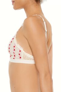 CREAM/MULTI Sheer Floral Ruffle Bralette, image 4