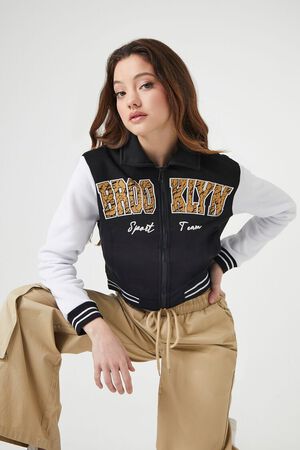 PINK/MULTI Brooklyn Zip-Up Bomber Jacket, image 1