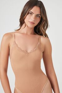 CAROB Seamless Ribbed Racerback Bodysuit, image 5