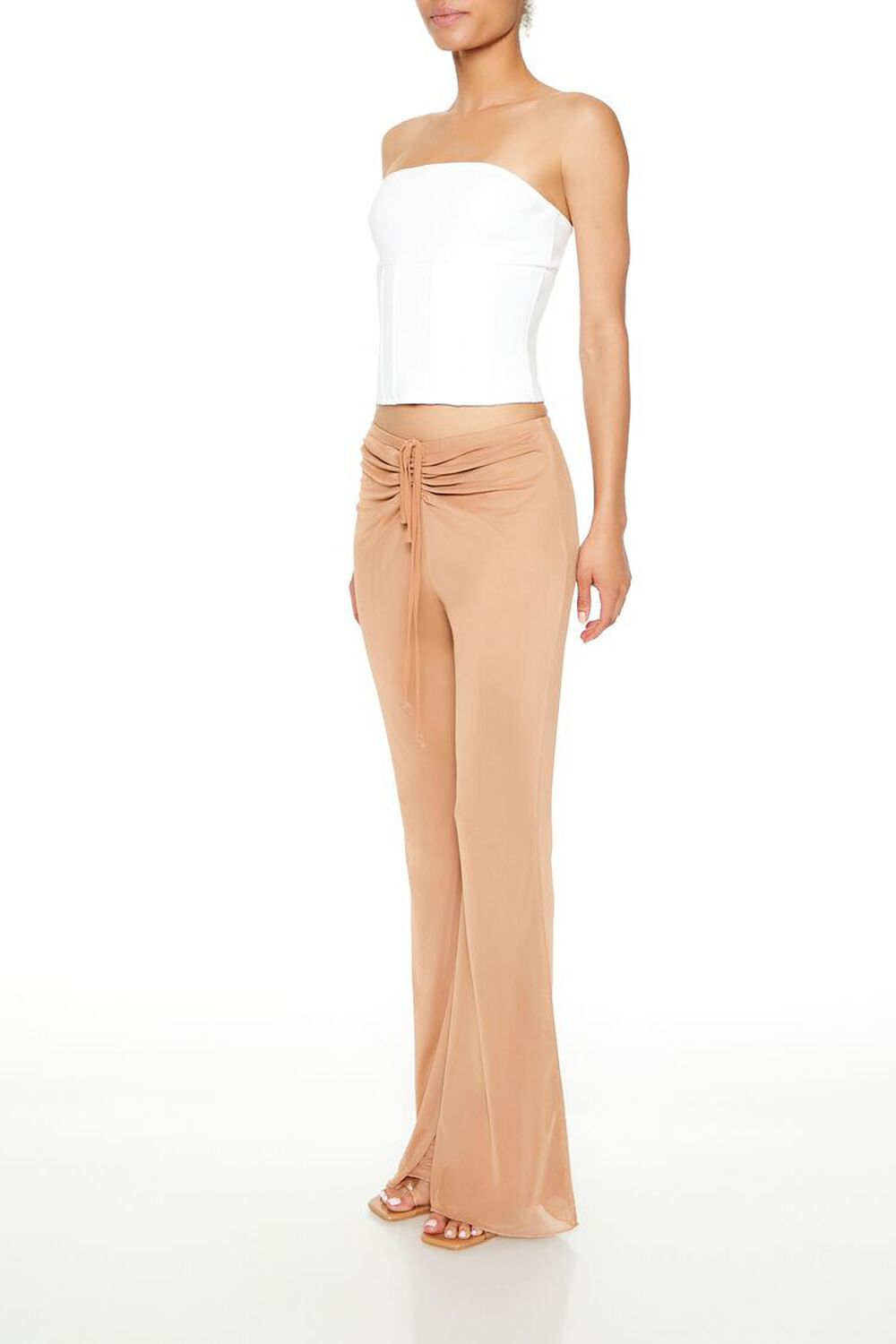 CAMEL Ruched Drawstring Mesh Pants, image 3