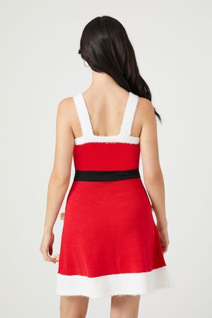 RED/MULTI Pom Pom & Sequin Santa Mini Dress, image 3