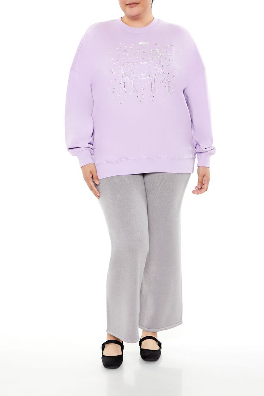 LAVENDER/MULTI Plus Size Beaded Aries Pullover, image 2