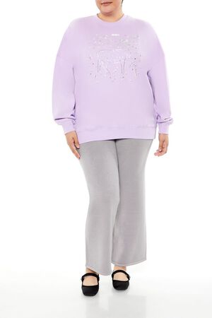 LAVENDER/MULTI Plus Size Beaded Aries Pullover, image 2