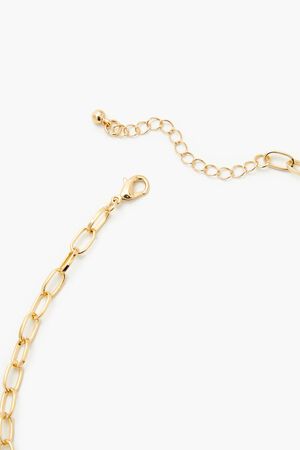 GOLD/CLEAR Rhinestone Pendant & Charm Necklace, image 3