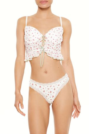 VANILLA/MULTI Rose Lingerie Corset Cami, image 1