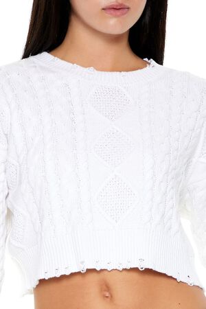SEASHELL Cropped Cable Knit Sweater, image 3