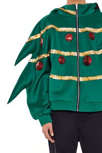 LIME/MULTI Christmas Tree Pajama Zip-Up Hoodie, image 3