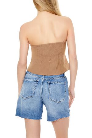 TAN Cropped Flare Tube Top, image 3