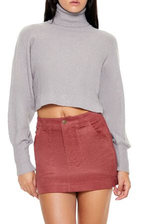GREY Cropped Turtleneck Sweater, image 1