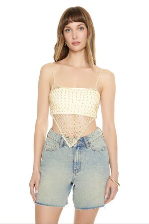 CREAM Sequin Sweater-Knit V-Hem Cami, image 1