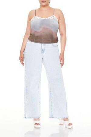 BROWN/MULTI Plus Size Gradient Cropped Cami, image 2