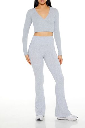 HEATHER GREY Active Seamless Crop Top, image 2