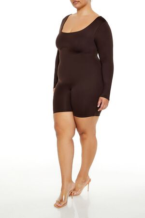 TURKISH COFFEE Plus Size Contour Sculpt Romper, image 3