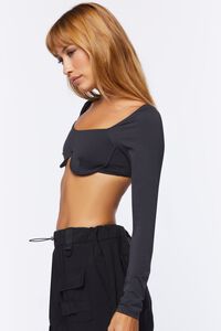 BLACK Long-Sleeve Crop Top, image 2