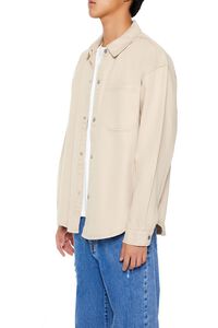 TAUPE Cotton Curved-Hem Shirt, image 3