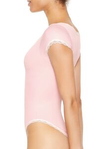PINK/VANILLA Seamless Rosette Lingerie Bodysuit, image 3