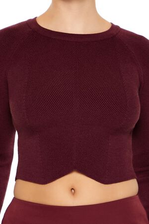 OLIVINE  Notched Cropped Sweater, image 3