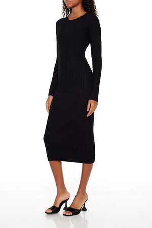 LIGHT GREY Bodycon Midi Sweater Dress, image 3