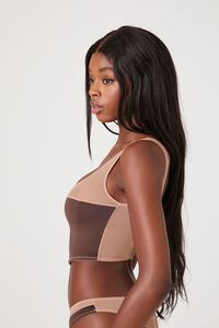 CHOCOLATE/SAND Colorblock Lingerie Corset Bralette, image 2