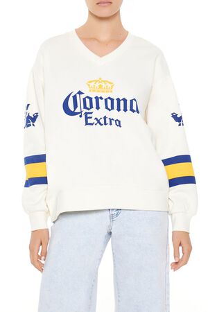 CREAM/MULTI Fleece Corona Extra Oversized Top, image 1