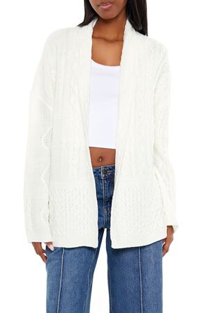CHARCOAL Mixed Knit Cardigan Sweater, image 1