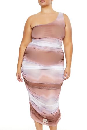 BROWN/MULTI Plus Size Cloud Wash Maxi Dress, image 2