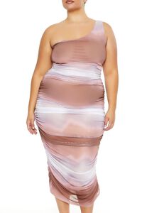 BROWN/MULTI Plus Size Cloud Wash Maxi Dress, image 2