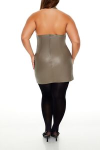 ASH BROWN Plus Size Cowl Halter Mini Dress, image 4