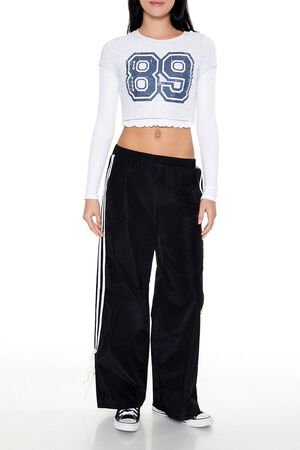 WHITE/GREY New York 89 Cropped Combo Tee, image 2