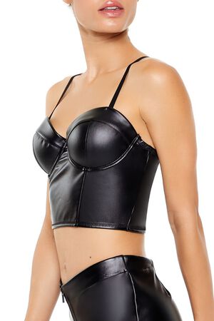 BLACK Bustier Cropped Lingerie Cami, image 2
