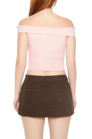 PINK Off-the-Shoulder Fitted Top, image 3