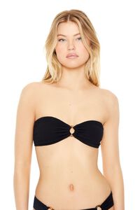 BLACK Seamless Bandeau Bikini Top, image 1
