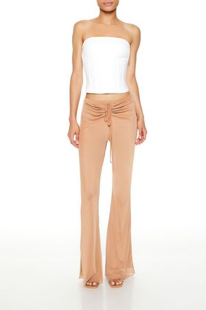 CAMEL Ruched Drawstring Mesh Pants, image 1