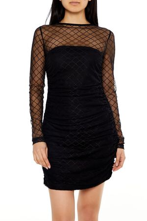 BLACK Lattice Combo Sweater Dress, image 2