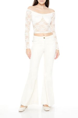 VANILLA Corduroy Mid-Rise Flare Pants, image 1
