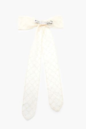 CREAM Lattice Lace Bow Hair Barrette, image 2